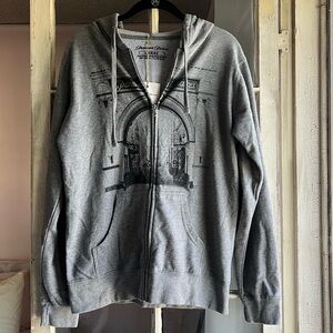 Paramount Pictures Grey Cotton Blend Zip Up Hoodie